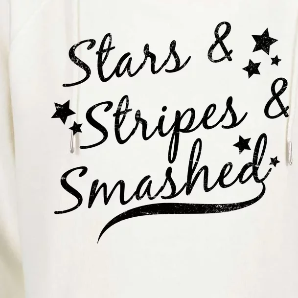 Stars Stripes And Smashed Womens Funnel Neck Pullover Hood