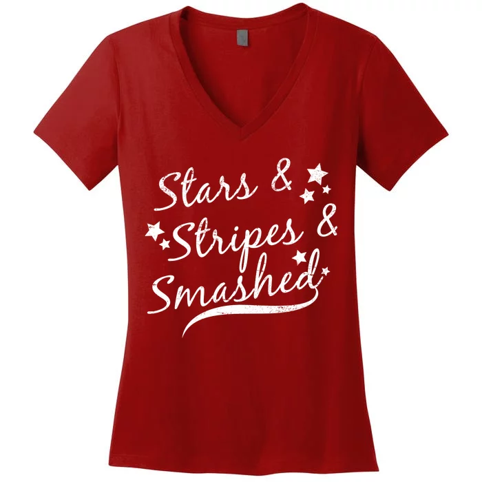 Stars Stripes And Smashed Women's V-Neck T-Shirt