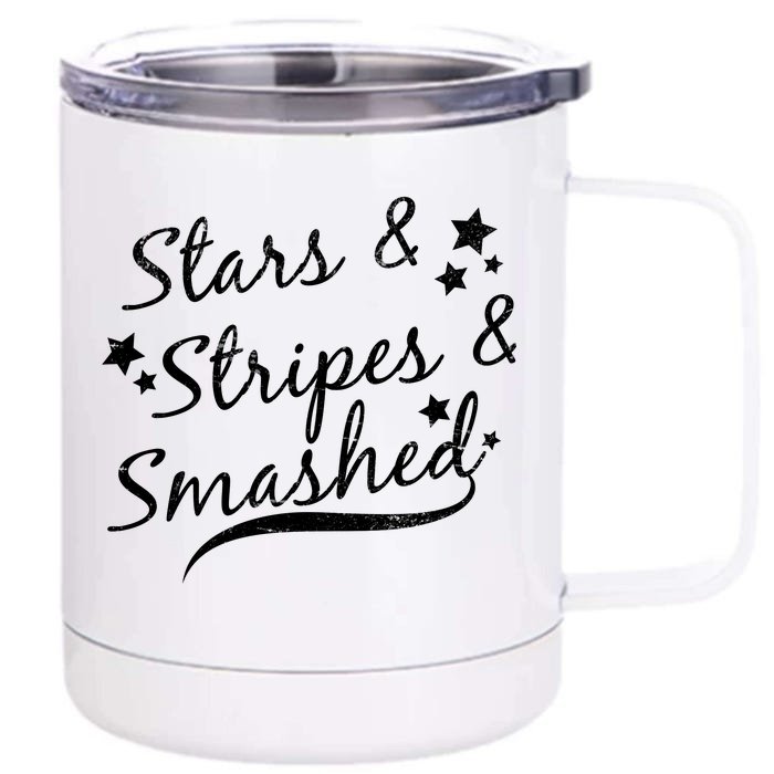 Stars Stripes And Smashed Front & Back 12oz Stainless Steel Tumbler Cup