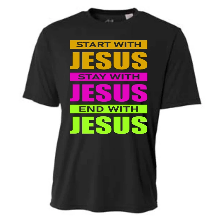 Start Stay End With Jesus Cooling Performance Crew T-Shirt