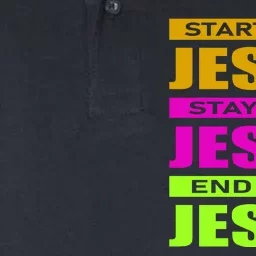 Start Stay End With Jesus Softstyle Adult Sport Polo