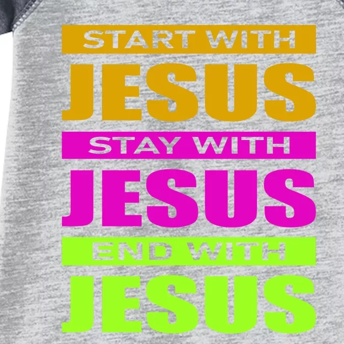 Start Stay End With Jesus Infant Baby Jersey Bodysuit