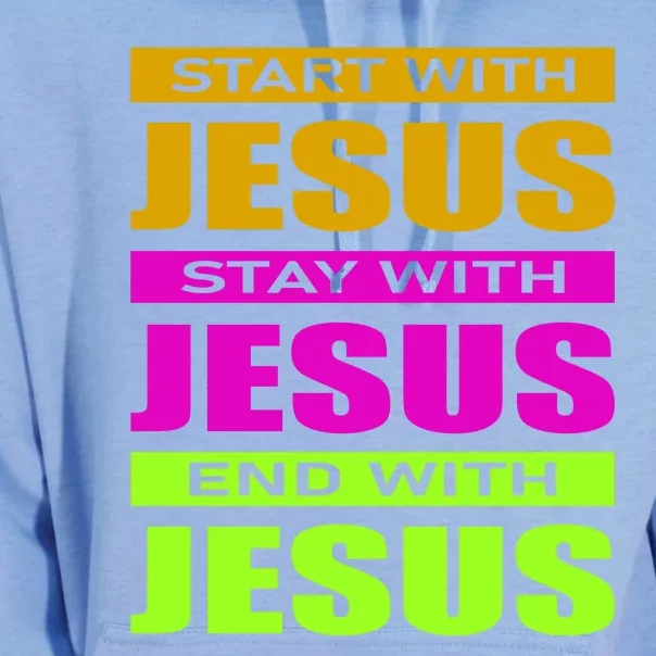 Start Stay End With Jesus Unisex Surf Hoodie