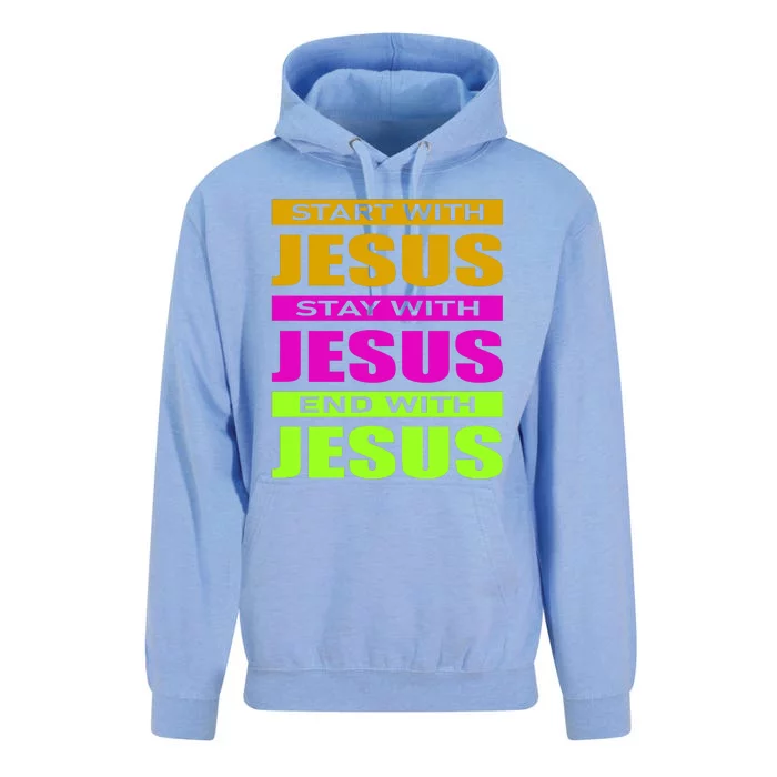 Start Stay End With Jesus Unisex Surf Hoodie