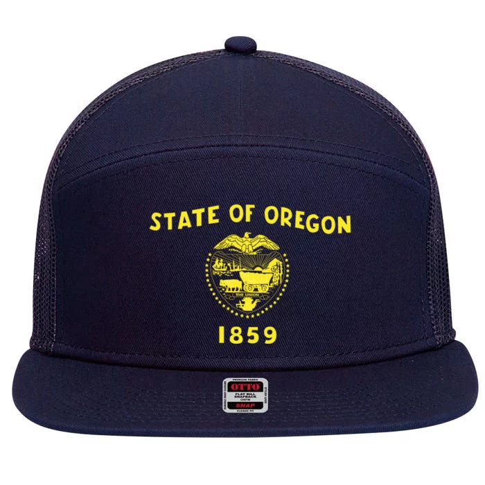 State of Oregon 1859 7 Panel Mesh Trucker Snapback Hat