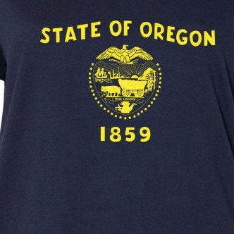 State of Oregon 1859 Women's V-Neck Plus Size T-Shirt