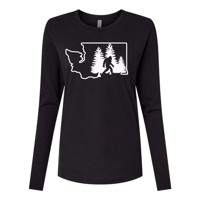 State Of Washington Big Foot Womens Cotton Relaxed Long Sleeve T-Shirt