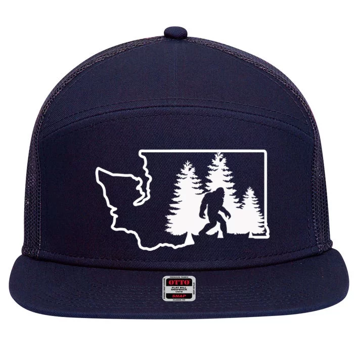 State Of Washington Big Foot 7 Panel Mesh Trucker Snapback Hat