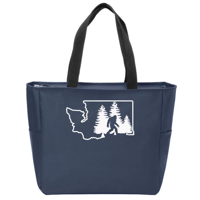 State Of Washington Big Foot Zip Tote Bag