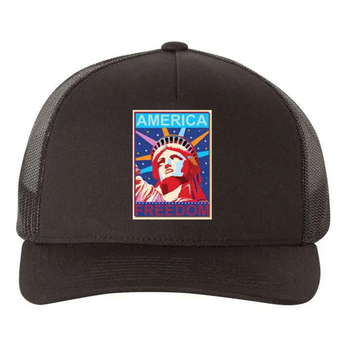 Statue of Liberty America Freedom Retro Vote Poster Yupoong Adult 5-Panel Trucker Hat