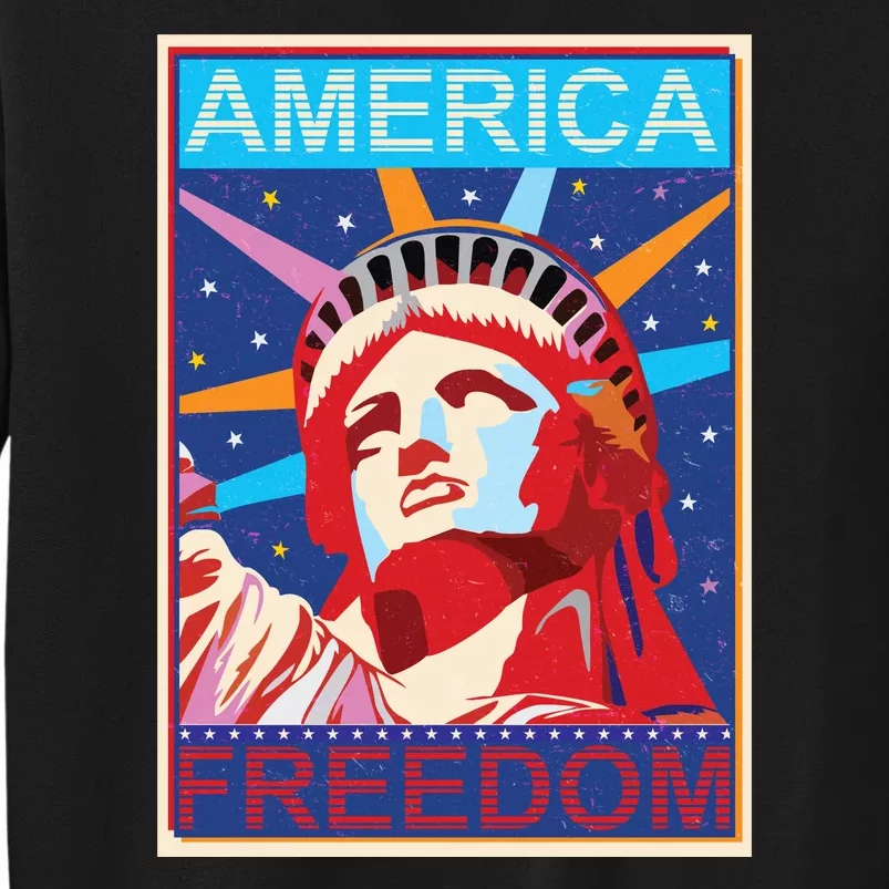 Statue of Liberty America Freedom Retro Vote Poster Sweatshirt