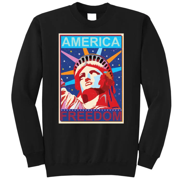 Statue of Liberty America Freedom Retro Vote Poster Sweatshirt