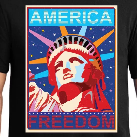 Statue of Liberty America Freedom Retro Vote Poster Pajama Set