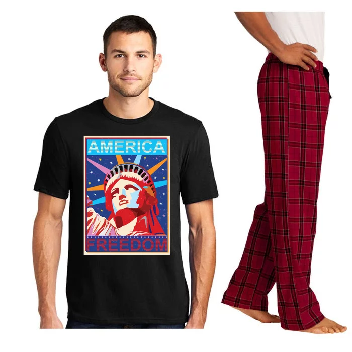 Statue of Liberty America Freedom Retro Vote Poster Pajama Set