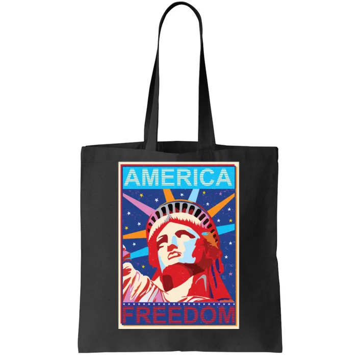 Statue of Liberty America Freedom Retro Vote Poster Tote Bag