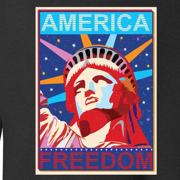 Statue of Liberty America Freedom Retro Vote Poster Toddler Sweatshirt