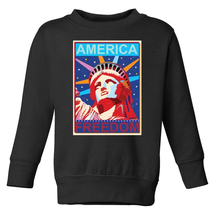 Statue of Liberty America Freedom Retro Vote Poster Toddler Sweatshirt