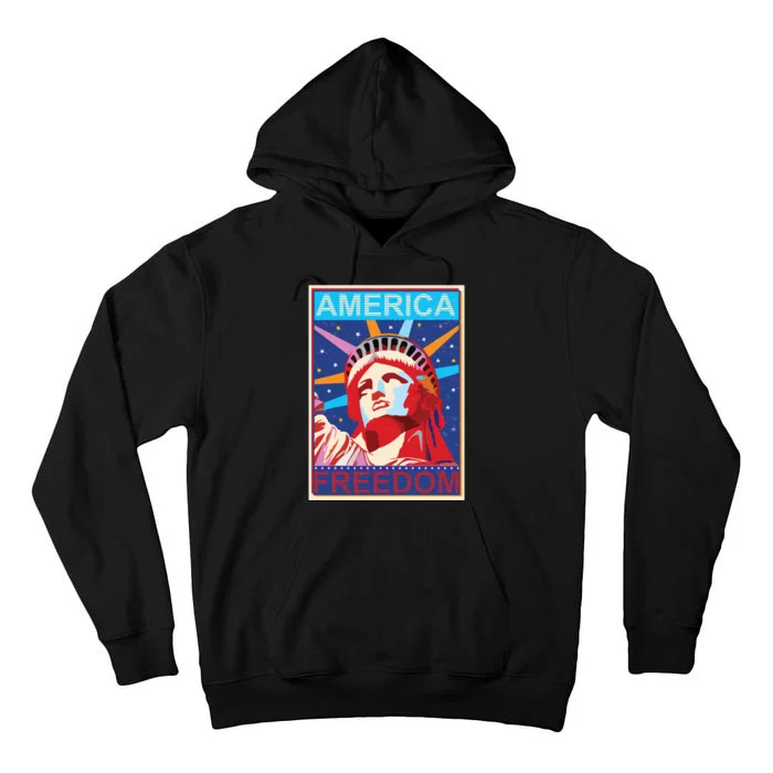 Statue of Liberty America Freedom Retro Vote Poster Tall Hoodie