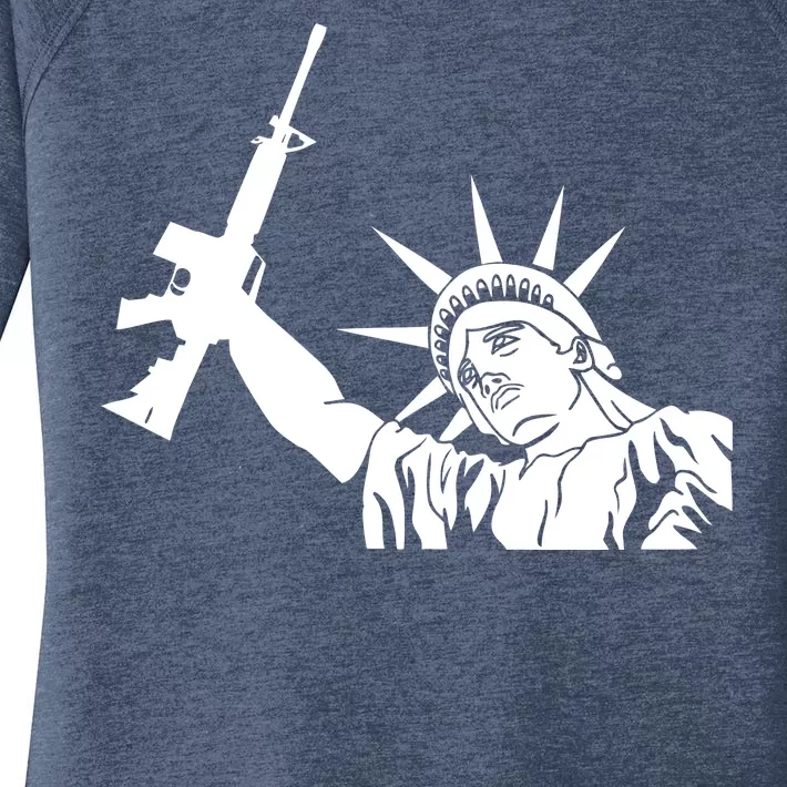 Statue of Liberty AR-15 Gun Rights Women's Perfect Tri Tunic Long Sleeve Shirt