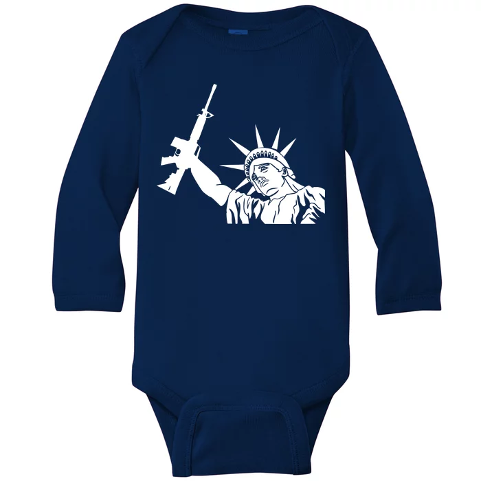 Statue of Liberty AR-15 Gun Rights Baby Long Sleeve Bodysuit