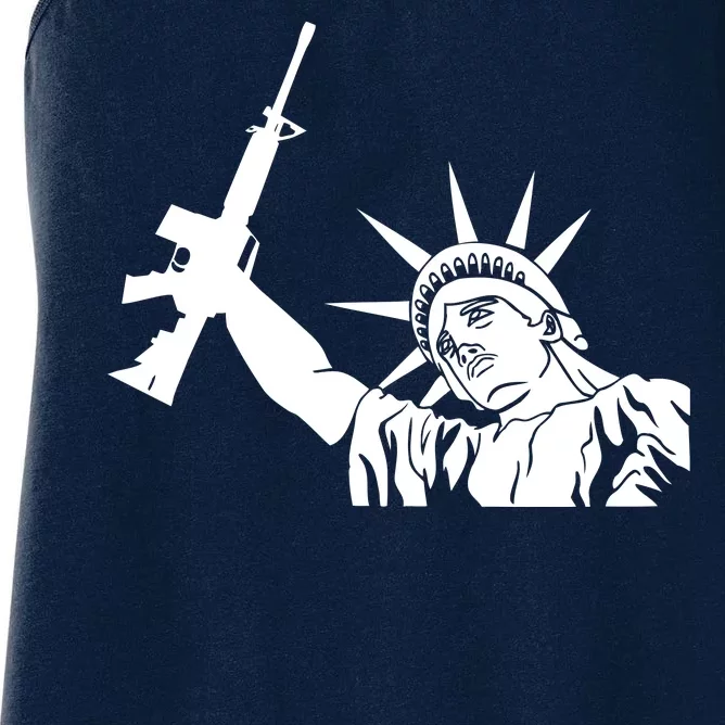 Statue of Liberty AR-15 Gun Rights Women's Racerback Tank