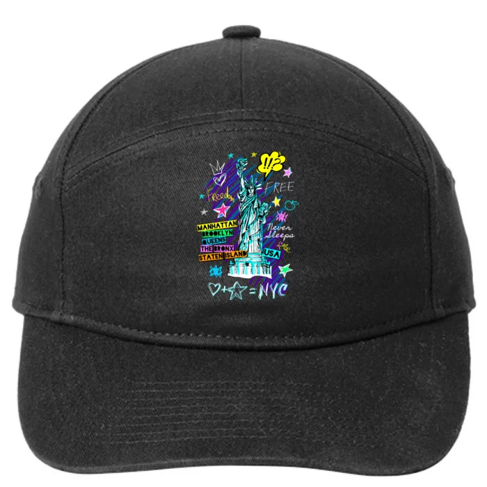 Statue of Liberty Cities of New York 7-Panel Snapback Hat