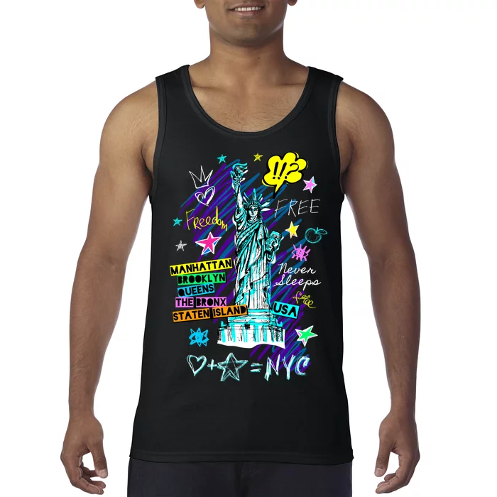 Statue of Liberty Cities of New York Tank Top