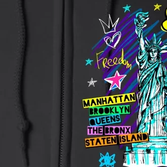 Statue of Liberty Cities of New York Full Zip Hoodie