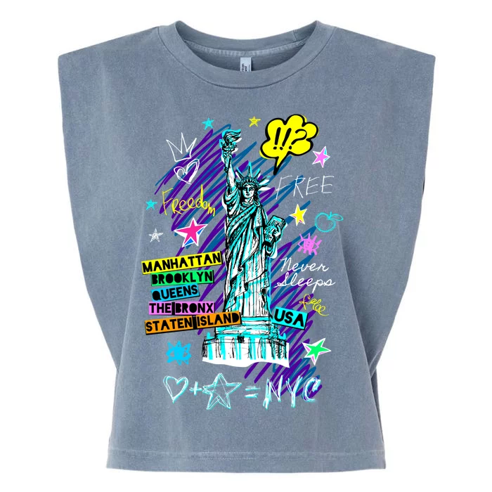 Statue of Liberty Cities of New York Garment-Dyed Women's Muscle Tee