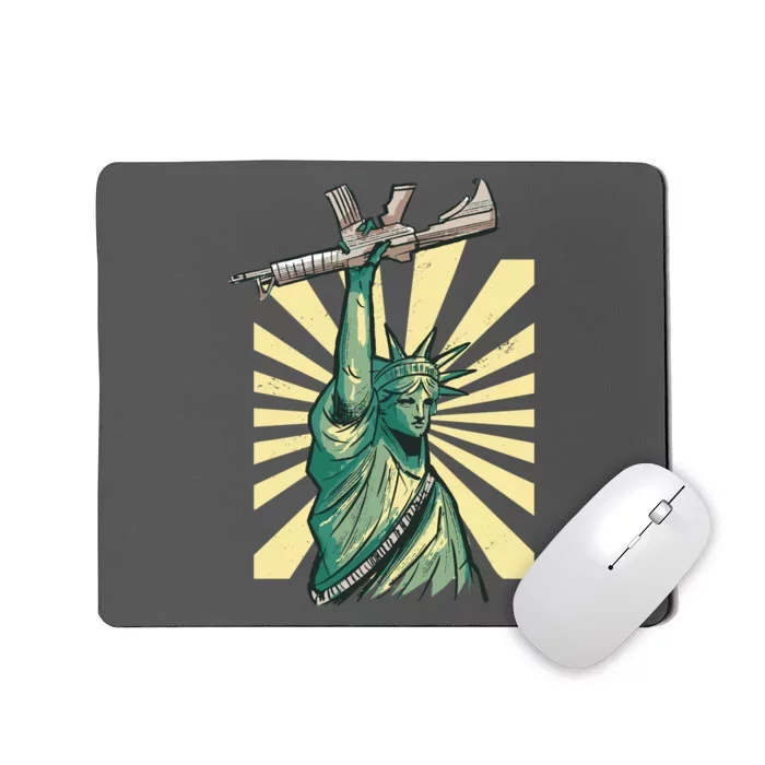 Statue Of Liberty Holding Gun Mousepad