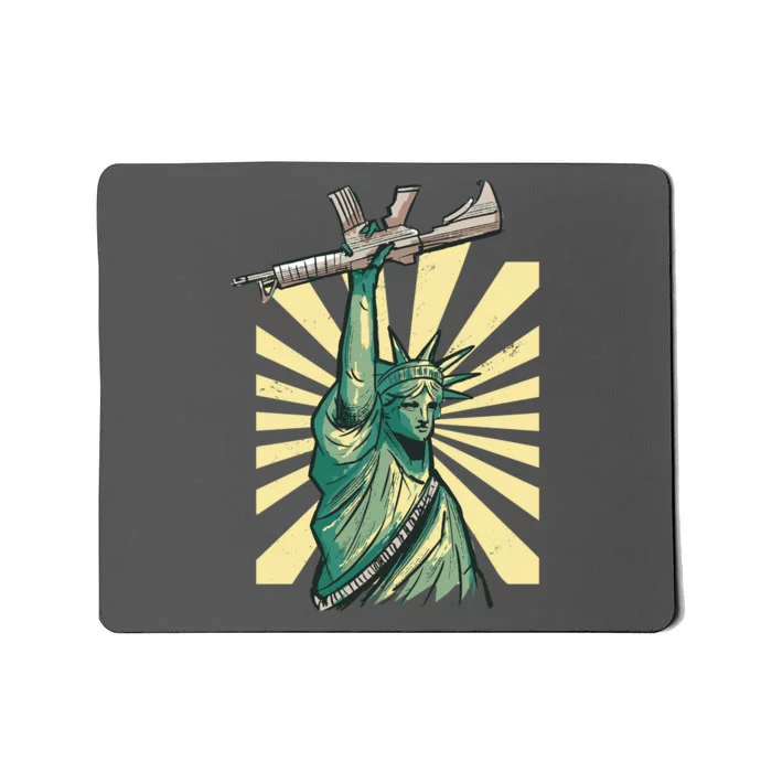 Statue Of Liberty Holding Gun Mousepad