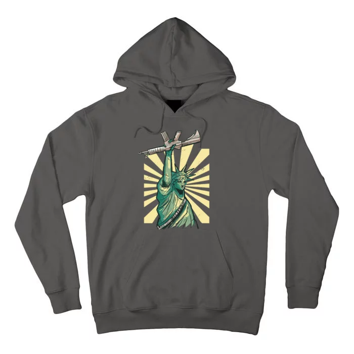 Statue Of Liberty Holding Gun Tall Hoodie