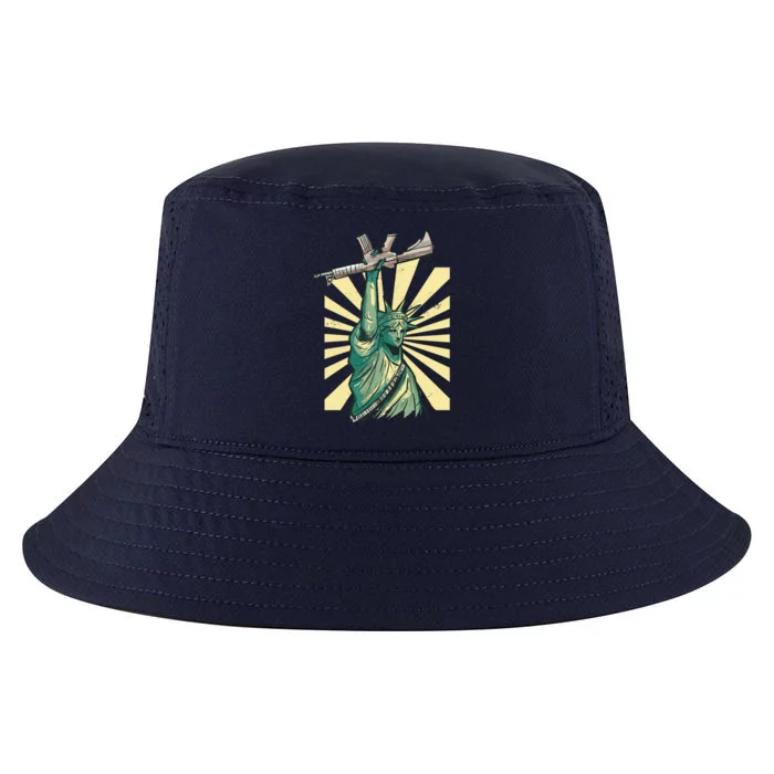 Statue Of Liberty Holding Gun Cool Comfort Performance Bucket Hat