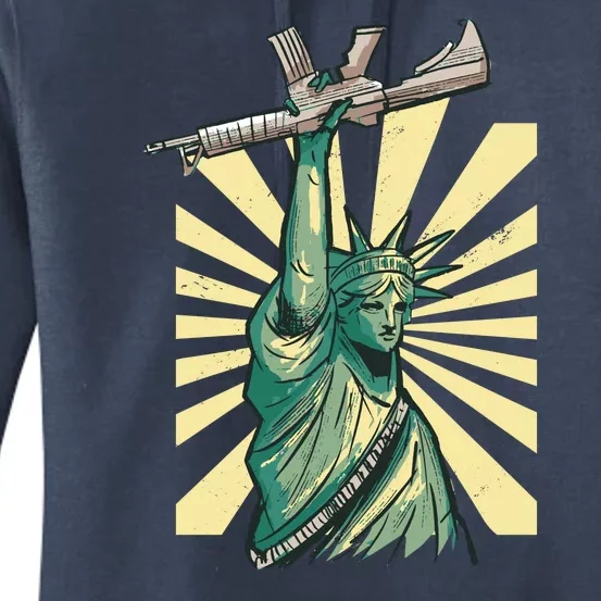 Statue Of Liberty Holding Gun Women's Pullover Hoodie