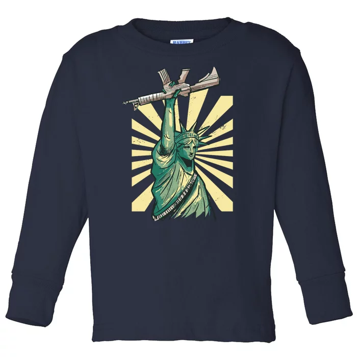 Statue Of Liberty Holding Gun Toddler Long Sleeve Shirt