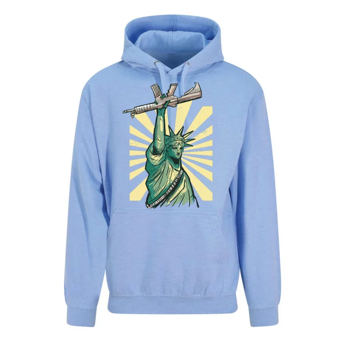 Statue Of Liberty Holding Gun Unisex Surf Hoodie