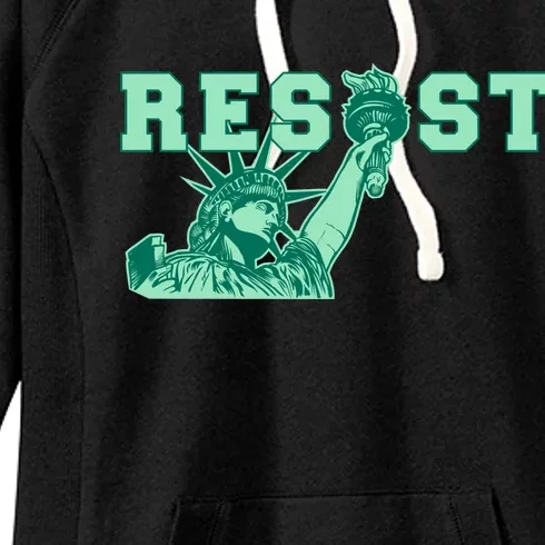 Statue of Liberty Resist Graphic Resistance Anti Trump Women's Fleece Hoodie