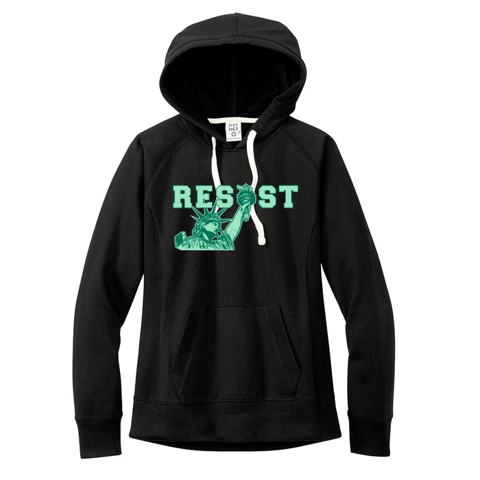 Statue of Liberty Resist Graphic Resistance Anti Trump Women's Fleece Hoodie