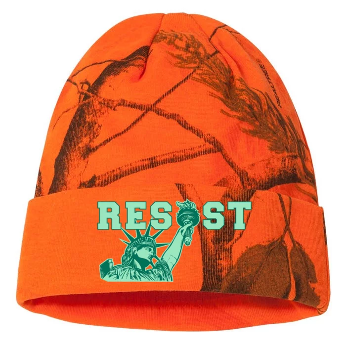 Statue of Liberty Resist Graphic Resistance Anti Trump Kati - 12in Camo Beanie