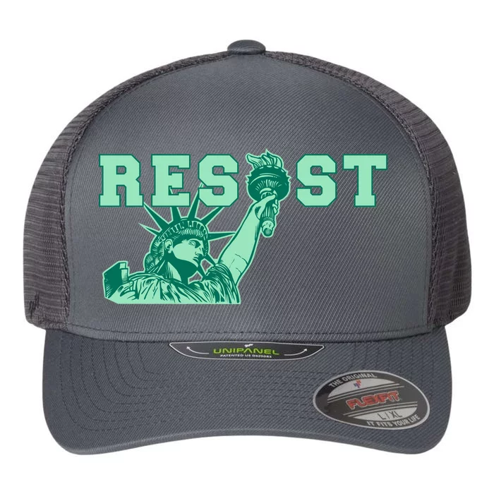 Statue of Liberty Resist Graphic Resistance Anti Trump Flexfit Unipanel Trucker Cap