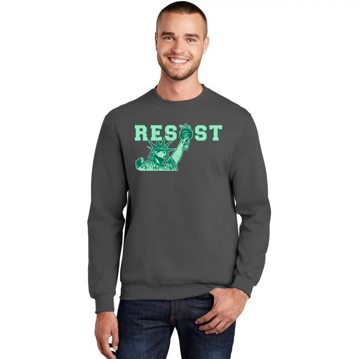 Statue of Liberty Resist Graphic Resistance Anti Trump Tall Sweatshirt