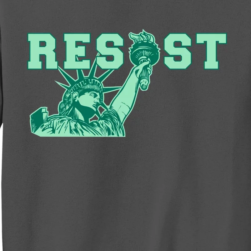 Statue of Liberty Resist Graphic Resistance Anti Trump Tall Sweatshirt