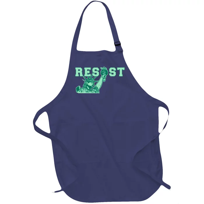 Statue of Liberty Resist Graphic Resistance Anti Trump Full-Length Apron With Pocket