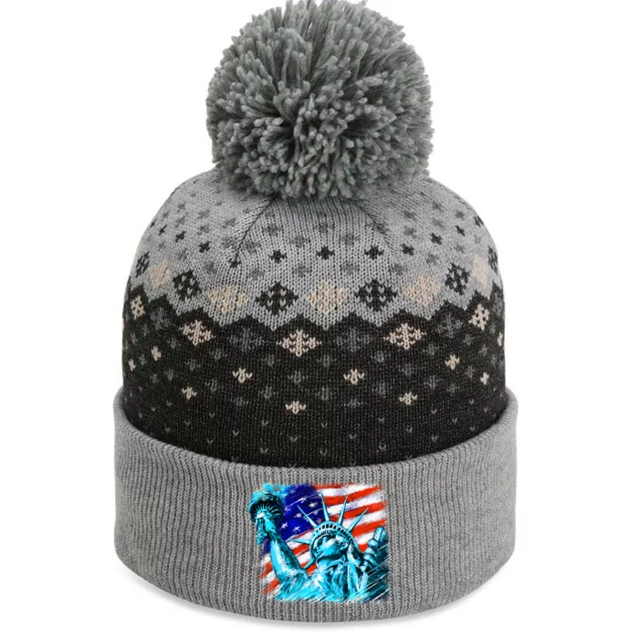 Statue Of Liberty USA The Baniff Cuffed Pom Beanie