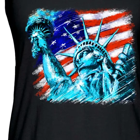 Statue Of Liberty USA Ladies Essential Flowy Tank