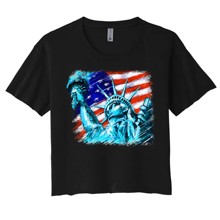 Statue Of Liberty USA Women's Crop Top Tee