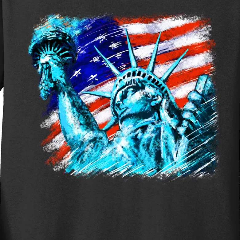 Statue Of Liberty USA Kids Long Sleeve Shirt