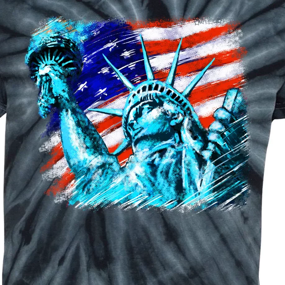 Statue Of Liberty USA Kids Tie-Dye T-Shirt