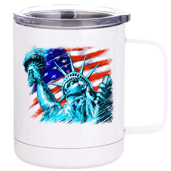 Statue Of Liberty USA Front & Back 12oz Stainless Steel Tumbler Cup