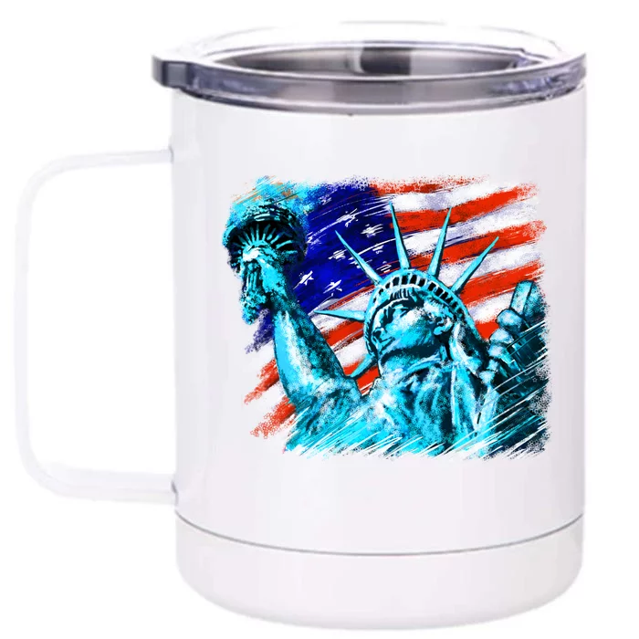 Statue Of Liberty USA Front & Back 12oz Stainless Steel Tumbler Cup